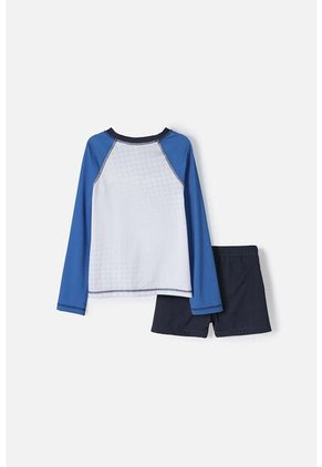 Conjunto De Baño Sonic Manga Larga Azul Y Blanco Para Niño 10