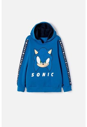 Buzo De Sonic Con Capucha Azul Para Niño 10