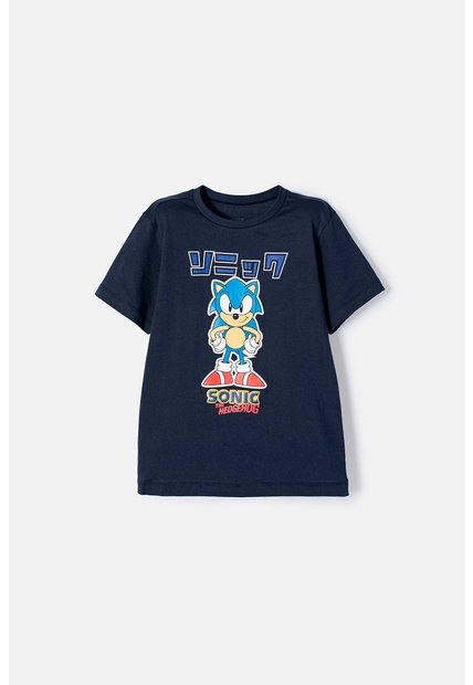 Camiseta De Sonic Manga Corta Azul Para Niño 8