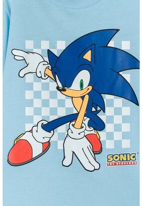 Camiseta De Sonic De Manga Corta Azul Para Niño 4