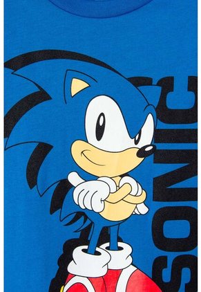 Camiseta De Sonic Manga Corta Azul Para Niño 10