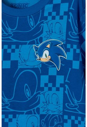 Camiseta De Sonic Azul Manga Corta Para Niño 12