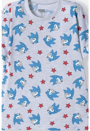 Pijama De Sonic Con Bermuda Gris Para Niño 10