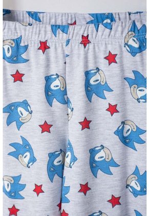 Pijama De Sonic Con Bermuda Gris Para Niño 10