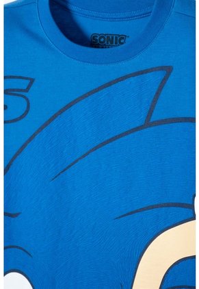 Camiseta De Sonic Manga Corta Azul Para Niño 10