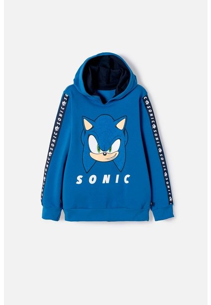 Buzo De Sonic Con Capucha Azul Para Niño 4