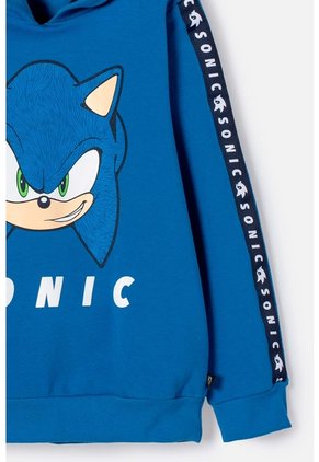 Buzo De Sonic Con Capucha Azul Para Niño 4