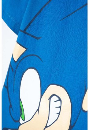 Camiseta De Sonic Manga Corta Azul Para Niño 8