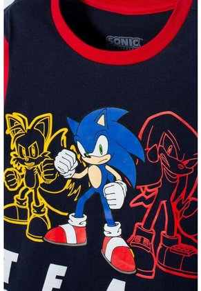 Pijama De Sonic Con Pantalón Largo Multicolor Para Niño 6
