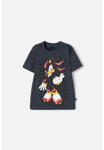 Camiseta De Sonic Manga Corta Gris Para Niño 8 SONIC