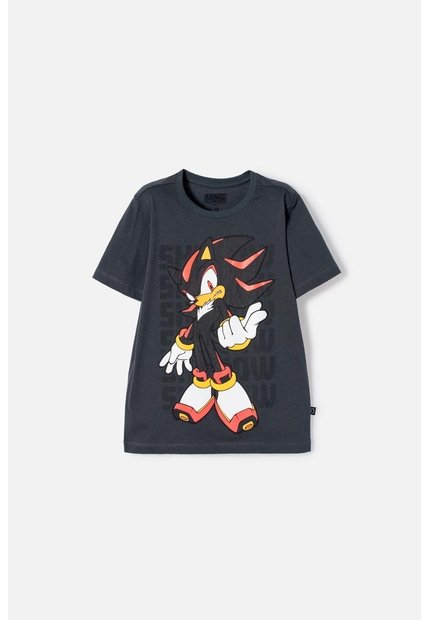 Camiseta De Sonic Manga Corta Gris Para Niño 8
