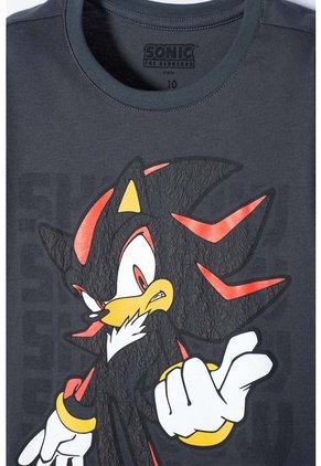 Camiseta De Sonic Manga Corta Gris Para Niño 8