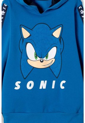 Buzo De Sonic Con Capucha Azul Para Niño 8