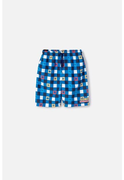Pantaloneta De Baño De Sonic Con Cordón Azul Para Niño 12
