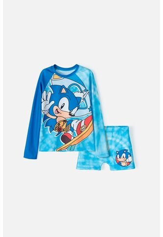 Conjunto De Baño De Sonic Manga Larga Azul Para Niño 10 SONIC