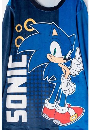 Pijama De Sonic Con Pantalón Largo Azul Para Niña 12