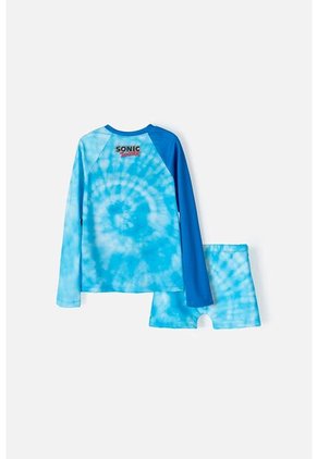 Conjunto De Baño De Sonic Manga Larga Azul Para Niño 6