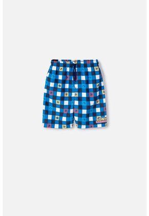 Pantaloneta De Baño De Sonic Con Cordón Azul Para Niño 12