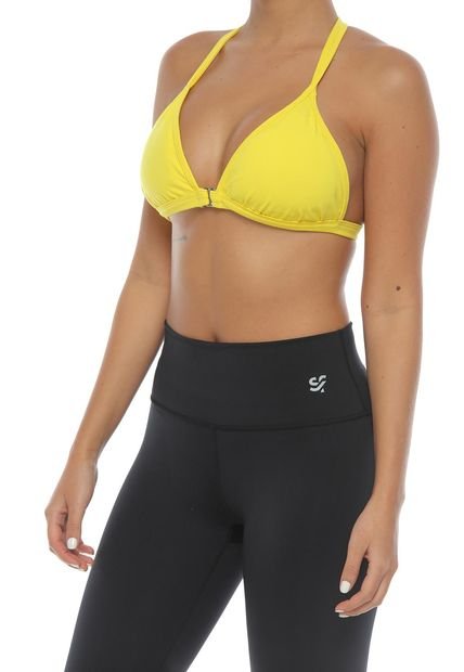 Top Deportivo Triangulo Con Copas Removibles Para Dama – Sotiufit-Amarillo