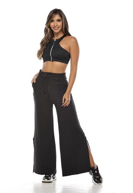 Jogger Bota Ancha Deportivo Para Dama – Sotiufit-Negro