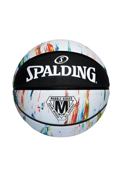 Balon Spalding De Basketball Marble Series Alt #6-Blanco