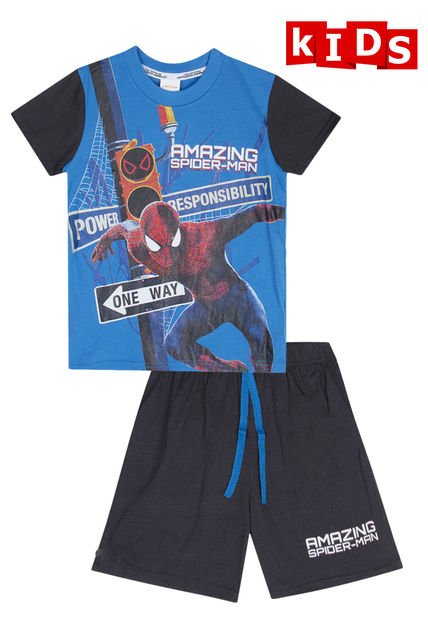 Pijama Spiderman Azul-Gris