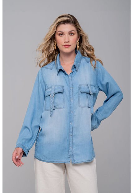 Camisa Cargo Azul Claro-L-22CM0002