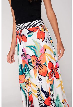 Falda Larga Con Nesgas Est Negro S