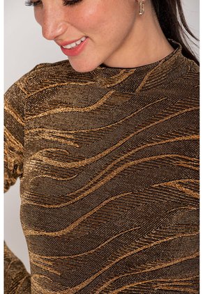 Buzo Cuello Alto Brillante Plata M