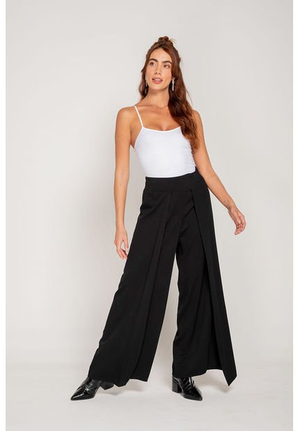 Pantalón Palazzo Envolvente Negro M