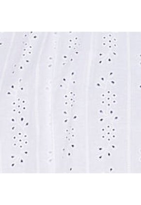 Kimono Efecto Ojalillo Con Borlas Decorativas Blanco S