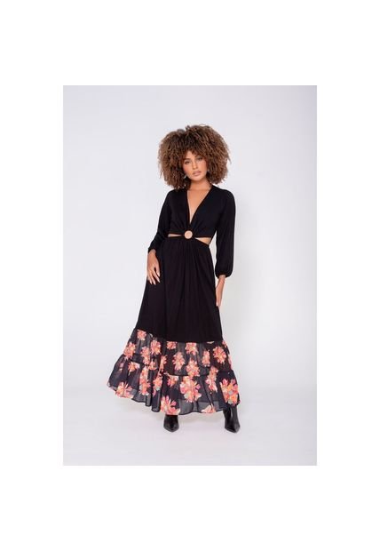 Vestido Largo Cut Out Negro S