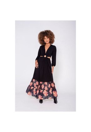 Vestido Largo Cut Out Negro S
