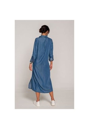 Vestido Largo Camisero Azul Medio XL