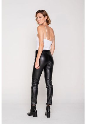 Leggins De Cuerina Negro L