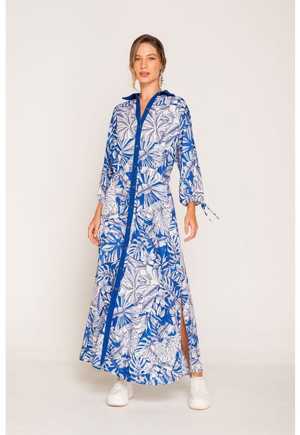 Maxi Vestido Estampado Est Verde S