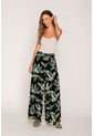 Pantalón Palazzo Estampado Est Negro L de Spírito