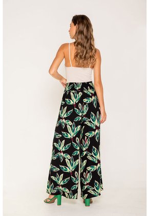 Pantalón Palazzo Estampado Est Negro L