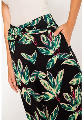 Pantalón Palazzo Estampado Est Negro L