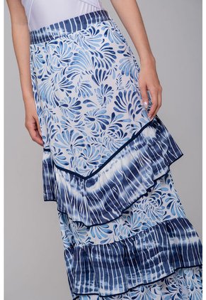 Falda Larga Estampada Est Azul-M-19FL0024