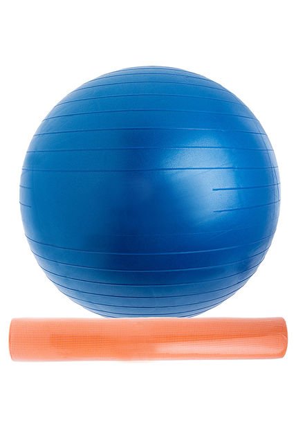 Set Colchoneta y Balón 65cm Naranja-Azul Sportiva