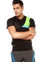 Camiseta Negra-Verde Neón SPORTTECH BY NKI Mc Cv Colecct de Sporttech By Nki