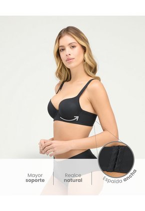 Brasier Realce Natural Copa Lisa Negro ST Even 49490