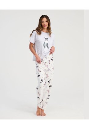 Pijama De Pantalón Con Camiseta Manga Corta Estam Gatos ST Even 18678