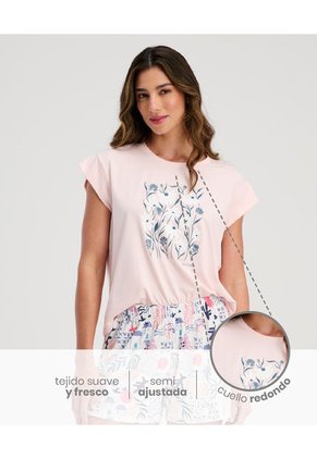 Pijama Short Con Camiseta Manga Corta Estam Colorblock ST Even 18684