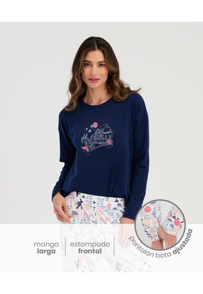 Pijama De Pantalón Con Camiseta Manga Larga Estam Colorblock ST Even 18688