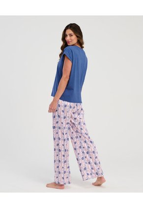 Pijama De Pantalón Con Camiseta Manga Corta Estampado Rosado ST Even 18698