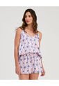 Pijama Short Con Blusa De Tiras Ajustables Estampado Rosado ST Even 18694 de St Even