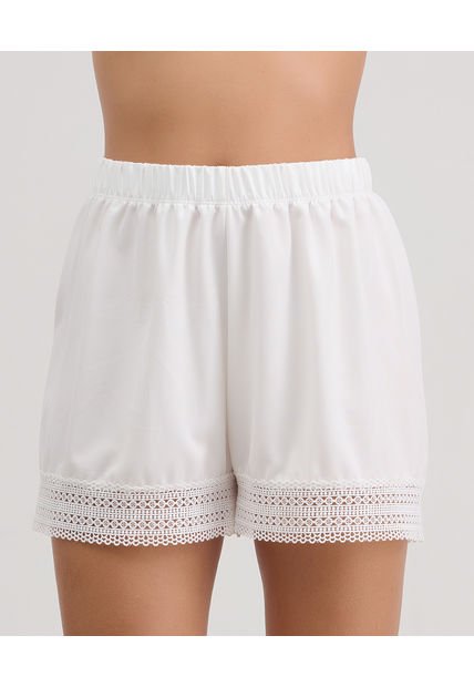 Short De Baño Estilo Playero Con Pretina Elástica Ivory ST Even 99804
