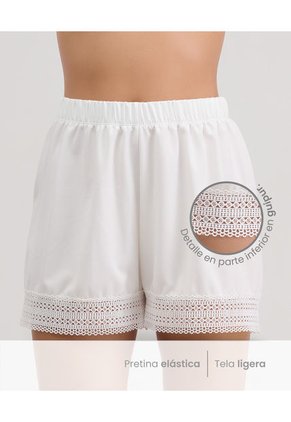 Short De Baño Estilo Playero Con Pretina Elástica Ivory ST Even 99804
